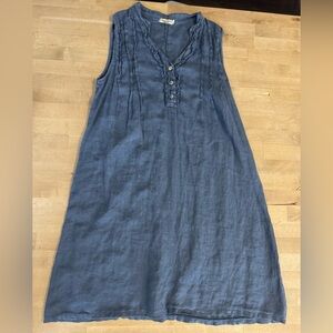 Alessia Pacini Blue Linen Dress made in Italy